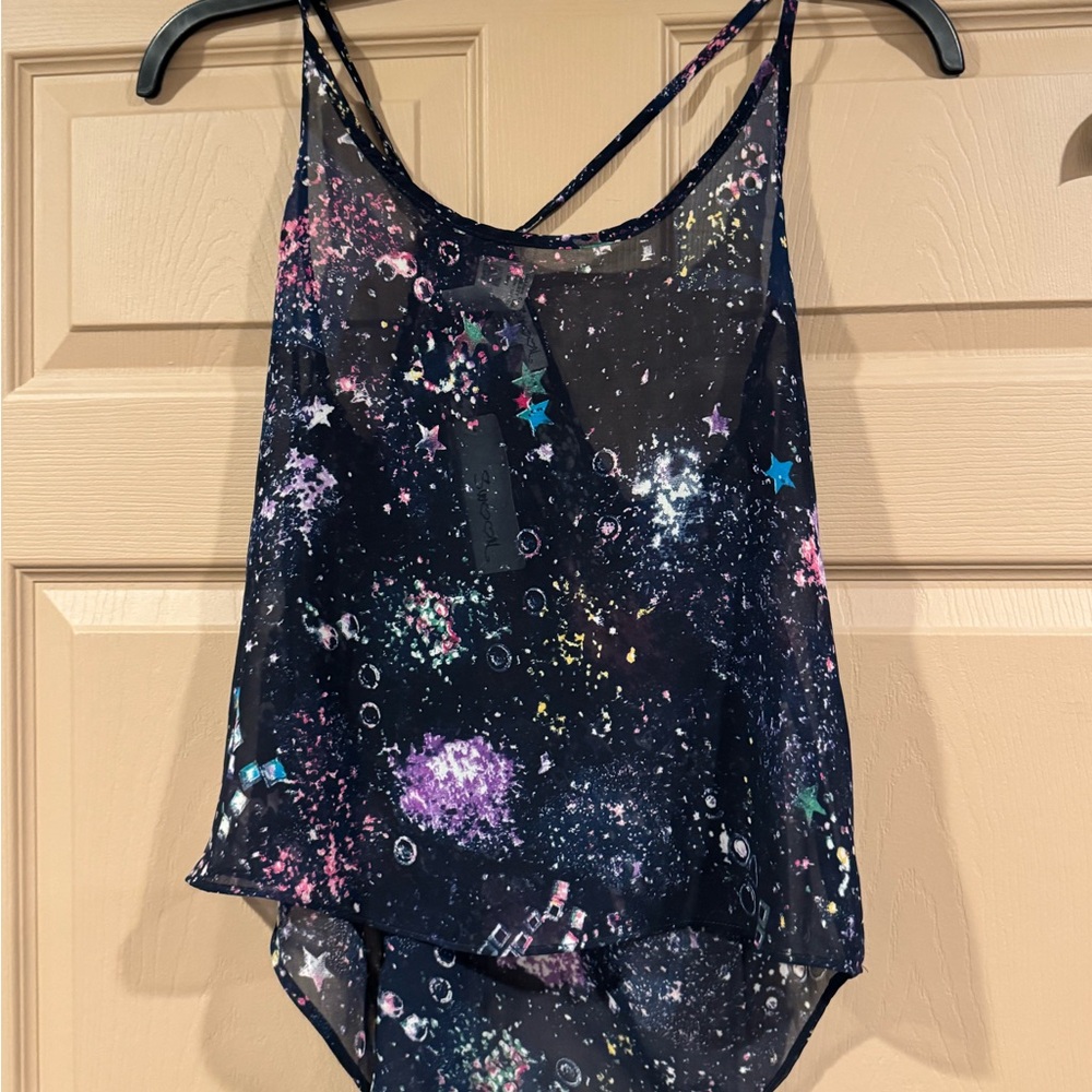 Swoon Boutique Galaxy Print Tank Top - Black and Multicolor